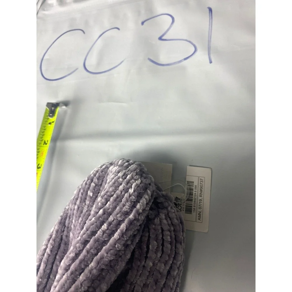 Big Lots Womens Purple Chenille Ribbed Knit Cuffed Beanie Hat Winter Cozy CC31‎